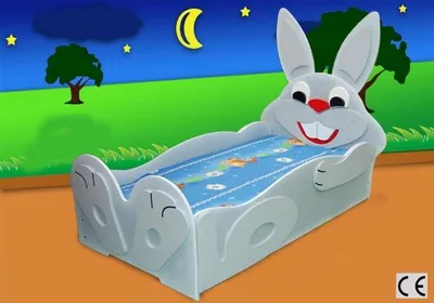 Produktbild von --Kinderbett Kinderbett Bett Betten mit Matratze mit Tiermotiv Schlafbett  Hase