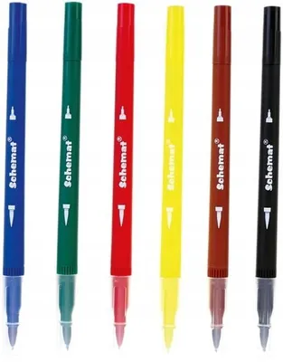 Produktbild von Schemat Doppel-Marker Set Pędzelkowe Cienkopisy 6 Farben