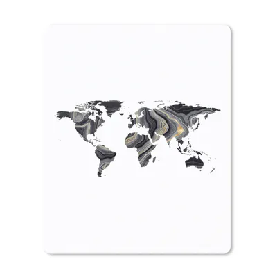 Produktbild von MuchoWow® Mauspad Mousepad Weltkarte - Farbe - Schwarz 19x23 cm - Mousepads - Maus Mat - Pad - Mausunterlage - Mauspads - Spielen