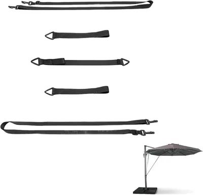 Produktbild von Sonnenschirm-Windschutz, verstellbare Schirmgurte, Sturmsicherung, für Garten