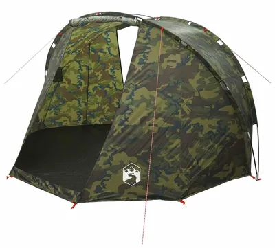 Image de Tente de camouflage "Angelzelt" de vidaXL, avec système de fixation rapide, pour plusieurs personnes, couleur claire