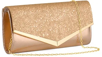 Glitter Umschlag Clutch mit abnehmbarem Schulterriemen – elegante Abendtasche für Hochzeit, Prom oder Cocktailparty