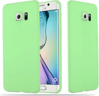 Produktbild von Cadorabo Hülle für Samsung Galaxy S6 EDGE Schutzhülle in Grün Handyhülle TPU Silikon Etui Case Cover