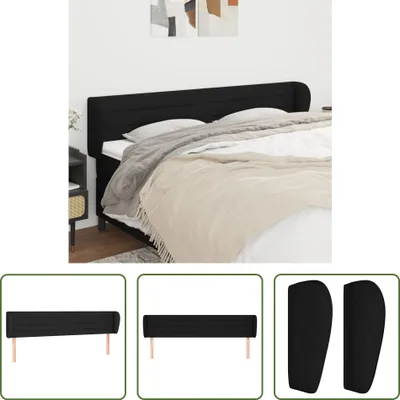 Produktbild von The Living Store Kopfteil mit Ohren Schwarz 183x23x78/88 cm Stoff