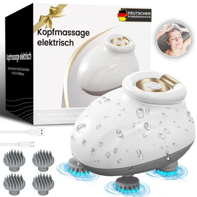 Produktbild von Kopfmassage elektrisch,Rotes Lichtpflege,handliches Kopfmassagegerät,Wasserdicht Electric Scalp Massager,Tiefenreinigung,IPX6 wasserdicht,Massagegerät