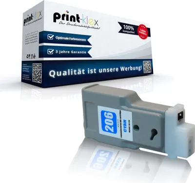 Produktbild von Kompatible Tintenpatrone für Canon imagePROGRAF IPF 6400 Series imagePROGRAF IPF 6450 5304B001 PFI206C Cyan Blau - Office Pro Serie