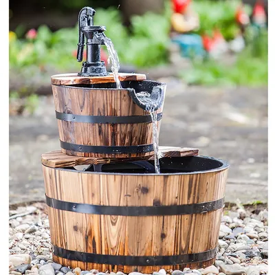 Produktbild von HEISSNER 016591-00, Braun, Gartenbrunnen, Polystone, 400 l/h, Rund, 5 W