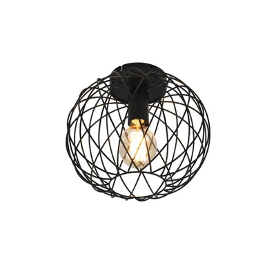 Produktbild von ZMH Deckenlampe Schwarz Esszimmerlampe Vintage - Deckenleuchte Flur 1 Flammig E27 Industrial Lampen Metall Kaefig Gitter Deckenstrahler Retro