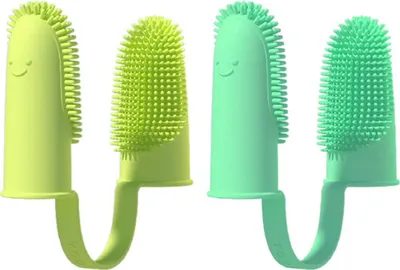 Produktbild von 2 Paare Hundezahnbürste Fingerling Wiederverwendbar, Pet Finger Zahnbürste, Fingerlinge Hunde Zahnpflege,Anti-Plaque Finger Hund,Effiziente und Saubere Haustierzahnbürste aus