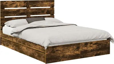 Obrázek produktu pro vidaXL Úložná postel kouřový dub 160 x 200 cm materiál na bázi dřeva