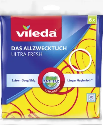 Produktbild von Vileda Allzwecktuch 3D 6-er Pack, 34 x 34 cm
