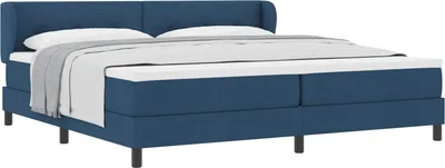 Produktbild von Boxspringbett mit Matratze mit Kopfteil Blau 200 x 200 cm Stoff