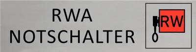 Produktbild von CombiCraft Aluminium Türschild RWA Notschalter 165x45mm mit 3M-Tape zur Befestigung, einfache Kennzeichnung von Räumen und Bereichen