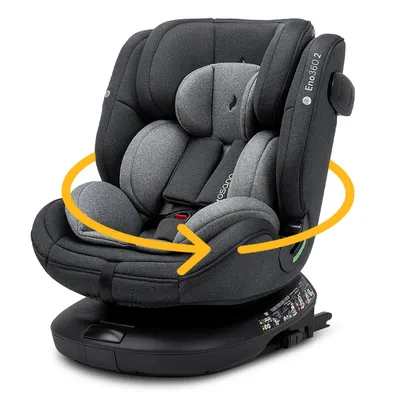 Produktbild von Osann Eno360 2 i-Size , drehbarer Kindersitz 40-150 cm, Reboarder mit Isofix und Top-Tether – Dark Grey Melange