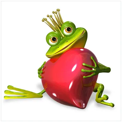 Produktbild von Wallario Premium Glasbild, freischwebende Optik, kräftige Farben, Größe 50 x 50 cm Motiv Verliebter Froschkönig mit großem Herz