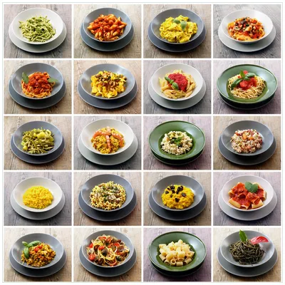 Produktbild von Wallario Magnet für Kühlschrank / Geschirrspüler, magnetisch haftende Folie - 60 x 60 cm, Motiv: Italienische Pasta