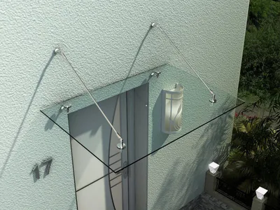 Produktbild von Glasvordach Haustür Vordach, Transparent