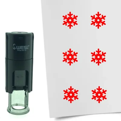 Produktbild von CombiCraft Selbstfärbender Stempel 'Schneeflocke' in der Farbe Rot, Ø10mm