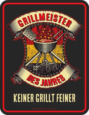 Produktbild von Blechschild Grillmeister des Jahre 17x22 cm