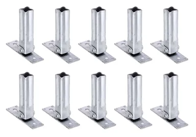 Image de Alberts 855802 Support de main courante pour poteaux universels, réglable de : 45 - 90°, galvanisé à chaud, largeur 104 mm, profondeur 30 mm, set de 10 pièces