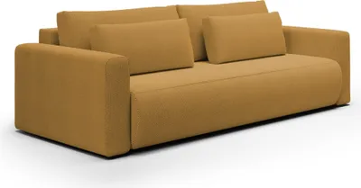 Productafbeelding van FEDVE Slaapbank, bedbank, Achim sofa, slaapfunctie, bedopslag, bank, bankstel, mosterdgeel (Curio 48)