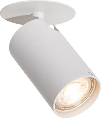 Zdjęcie produktu dla QAZQA – Nowoczesny Nowoczesny reflektor do zabudowy, biały GU10 50 mm – Chels I Salon I Sypialnia – Aluminiowy Okrągły – Pasuje do LED GU10