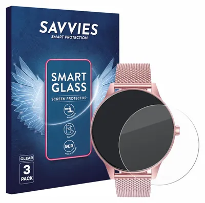 Produktbild von 3x Savvies Schutzglas Folie für TAOLOON Smartwatch 1.27" 9H Panzer Schutzfolie Glas Displayschutz klar transparent