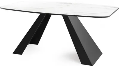 Obrázok produktu pre Jedálenský stôl Monte v modernom štýle, Obdĺžnikový stôl vo vzhľade bieleho mramoru - Rozšíriteľný od 180 cm do 220 cm, Kovové nohy s práškovou povrchovou úpravou - 180 x 90 cm - Biely mramor