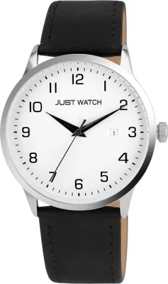 Produktbild von Just Watch Herrenuhr Basicuhr mit Echtlederband, Datumsanzeige, 5 ATM