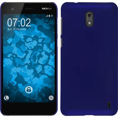 Produktbild von PhoneNatic Case kompatibel mit  Nokia 2 - Hülle blau gummiert Hard-case Cover
