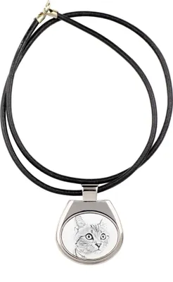 Immagine prodotto di Cercopiteco americano a pelo corto - collana con gatto, ciondolo personalizzato con foto, collana unica per donne e uomini del marchio Art-Dog