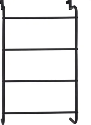 Produktbild von Tür Handtuchhalter schwarz 44 x 73 cm Haken für Badezimmer Regal Industrie Look