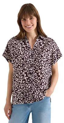 Productafbeelding van Cecil Leo, damesblouse, rijke bordeauxrode kleur, maat XXL