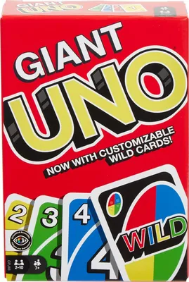 Produktbild von Mattel UNO Klassisches Zahlen- und Farbkartenspiel mit riesigen Spielkarten