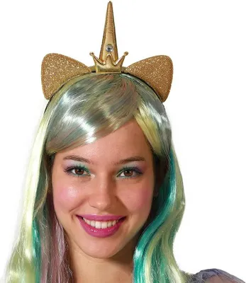 Produktbild von Atosa Einhorn-stirnband Golden Golden One Size