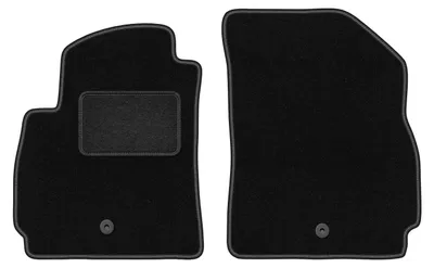 Produktbild von Velours-Fußmatten Vorne passend für Chevrolet Orlando I (Minivan, Bj. 2010-2018) –  schwarz, passgenau, mit Befestigungen set 2 Stk. - STANDARD