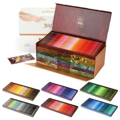 Produktbild von Ölfarbstifte für Erwachsene 300 Farben Profi-Qualität 4mm Kern inkl. Spitzer Eisenbox