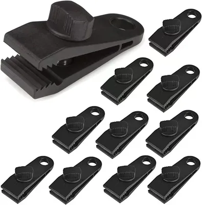 Produktbild von Planenklemmen 10 Stück - Planenclips mit Schraube - Zeltclips für Camping - Befestigungsklemmen für Plane Markise Autoabdeckung Poolabdeckung