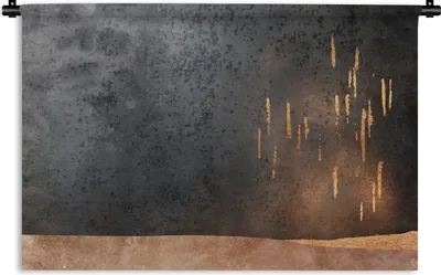 Produktbild von MuchoWow® Wandteppich Wandbehang Abstrakt - Gold - Design 90x60 cm Tapisserie Dekoration Wandtuch - Wandskulpturen - Bildteppich