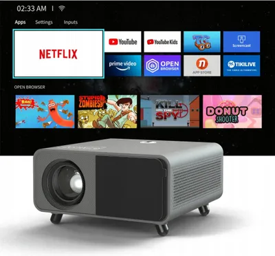 Produktbild von Android Full Hd 4K 550 Ansi Projektor, Autofokus, Wifi, Bluetooth, 300 Zoll