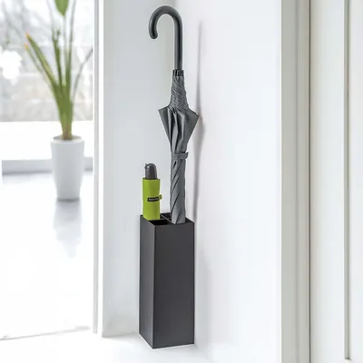 Produktbild von Yamazaki Schirmständer Regenschirmständer schwarz Metall klein modern platzsparend 11x30x11cm "SMART"