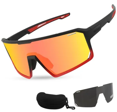 Imagen del producto de Gafas deportivas para jóvenes, con 2 lentes intercambiables, ligeras, ideales para ciclismo y running