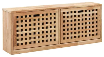 Image de Banc à chaussures en bois massif, dimensions 94x20x38 cm, banc classique pour l'entrée ou pouf pour la chambre