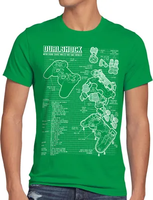 Produktbild von style3 PS1 Gamer Blaupause Herren T-Shirt PS gamepad konsole