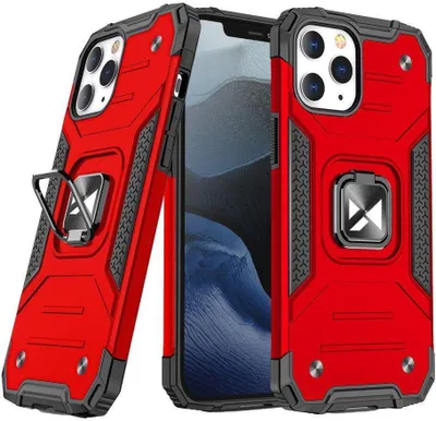 Immagine prodotto di Wozinsky Anello Armatura Custodia Iphone 14 Pro Custodia Blindata Supporto Magnetico Anello Rosso