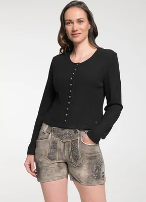 Produktbild von Dietzing Damen Strickjacke Janker Trachten jacke, Farbe:Schwarz, Größe:44/2XL