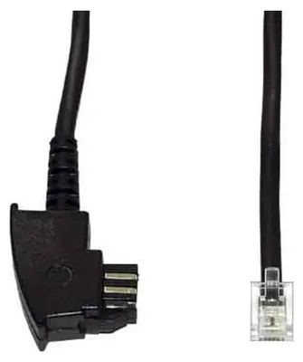 Produktbild von e+p T 44/3, 3 m, TAE, RJ-12 (6p4c), Transparent, Schwarz, Männlich, Männlich