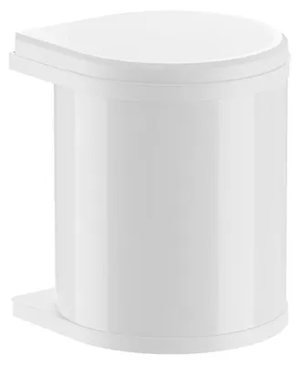 A white trash can is shown against a white background.