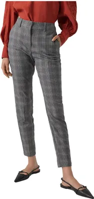 Produktbild von Vero Moda Malin Tapered Check Fit Hochbundhosen Grau 36 / 32 Frau Grau 36