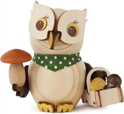 Obrázok produktu pre Miniatúrna figúrka mini sova lovec húb výška 7cm NOVINKA